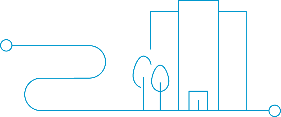Smart building illustration represents cabling and connectivity